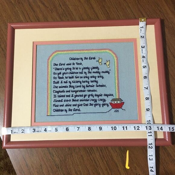 Children Of The Lord Noah’s Ark Framed Cross Stitch - Picture 2 of 5